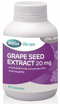 รูปภาพของ Mega We Care Grape Seed (เกรพ ซีด) 20mg. 60เม็ด 